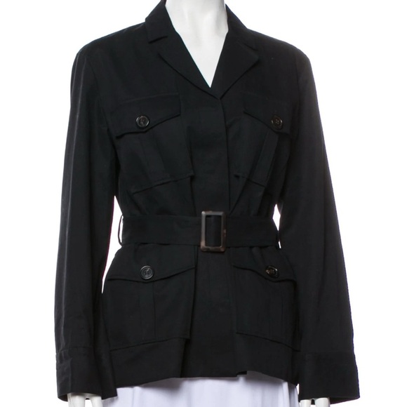 Misha‎ Nonoo Black Belted Jacket 100% Cotton Size Small - Picture 1 of 6